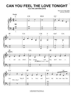 Can You Feel the Love Tonight? Piano Sheet Music and Its Enigma